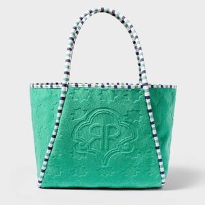 ROLLER RABBIT X TARGET Green Star Geo Large Terry Beach Tote Bag - NEW w Tags